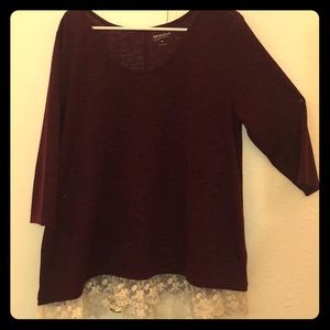 Long sleeve blouse with lace